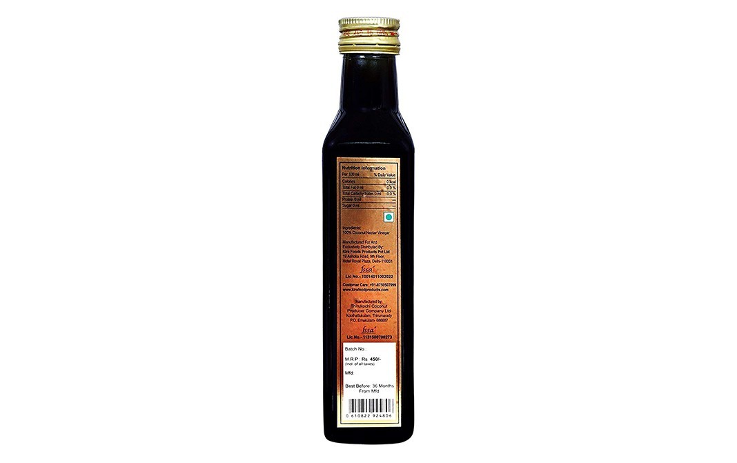 Klaps Coconut Nectar Vinegar    Plastic Bottle  250 millilitre